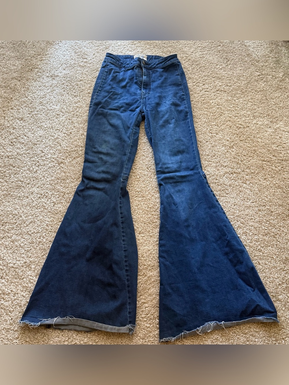 We The Free Dark Blue High-Rise Flare Jeans